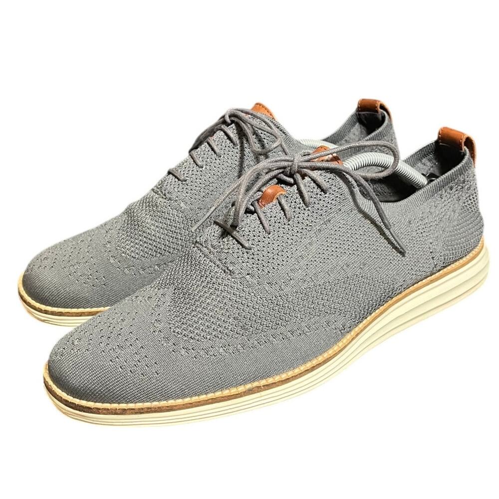 Cole Haan Men's Original Grand Stitchlite Wing Tip Oxford C27961 Gray Size 12